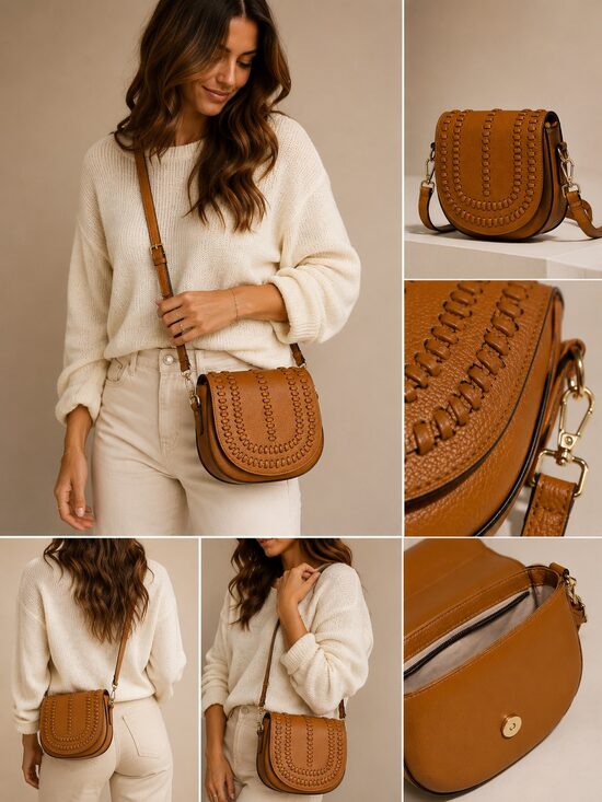Cognac Crossbody Tas – Saddle Chic