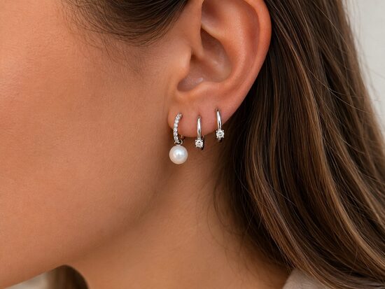  Fiell Aurora Silver Hoops