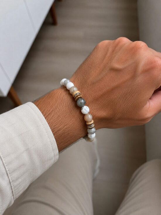 Armband met Howliet & Labradoriet – Natuursteen Armband