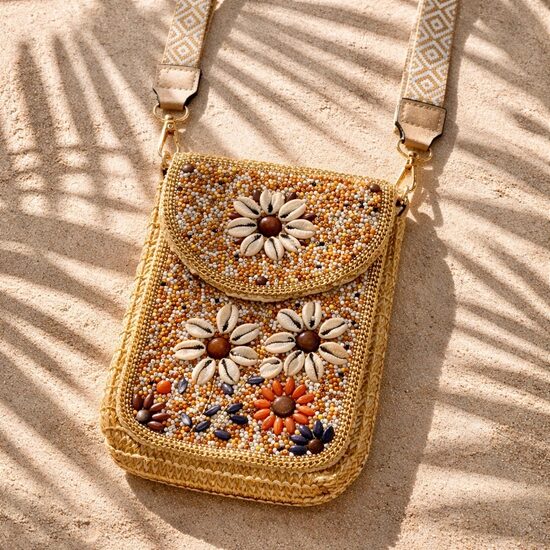     Boho Ibiza Crossbody Tas met bloemen